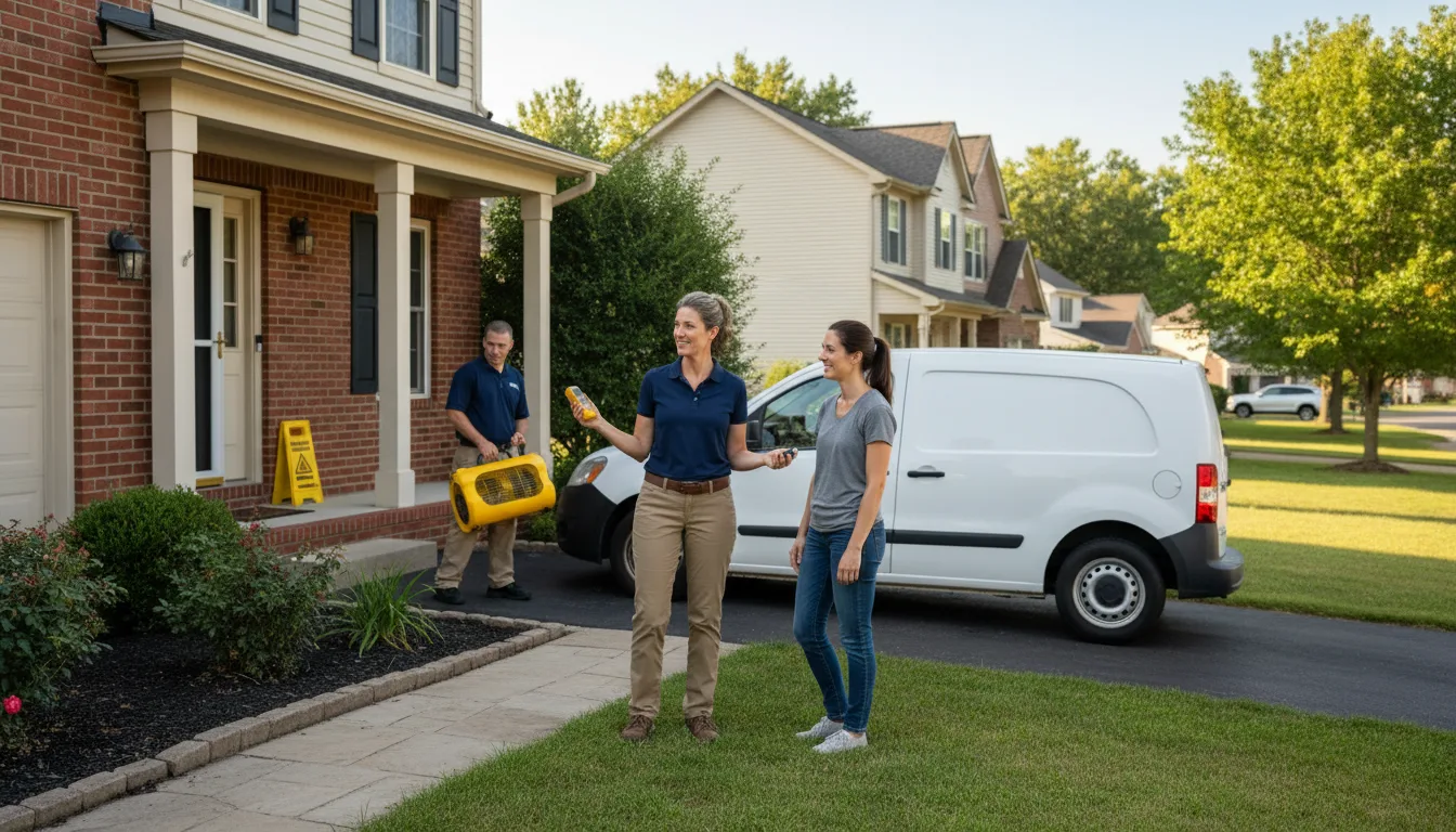 Residential water damage restoration in Long Grove, IA